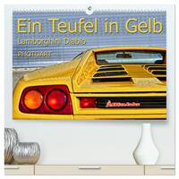 Ein Teufel in Gelb Lamborghini Diablo PHOTOART (hochwertiger Premium Wandkalender 2025 DIN A2 quer), Kunstdruck in Hochglanz