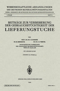 Beiträge zur Verbesserung der Gebrauchstüchtigkeit der Lieferungstuche