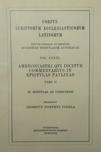 Ambrosiastri qui dicitur commentarius in epistulas Paulinas, pars secunda: In epistulas ad Corinthios