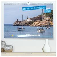 Boote mit Kulisse (hochwertiger Premium Wandkalender 2025 DIN A2 quer), Kunstdruck in Hochglanz