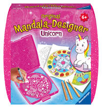 Ravensburger Mandala Designer Mini Unicorn 29704, Zeichnen lernen für Kinder ab 6 Jahren, Zeichen-Set mit Mandala-Schablone für farbenfrohe Mandalas