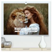 Magische Tierliebe (hochwertiger Premium Wandkalender 2025 DIN A2 quer), Kunstdruck in Hochglanz