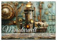 Miniaturwelt Faszinierend winzige Häuser im Steampunk-Stil (Wandkalender 2025 DIN A2 quer), CALVENDO Monatskalender