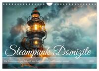 Steampunk Domizile (Wandkalender 2025 DIN A4 quer), CALVENDO Monatskalender