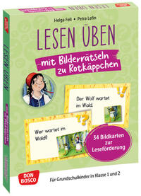 Lesen üben mit Bilderrätseln zu Rotkäppchen. 34 Bildkarten zur Leseförderung