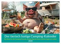 Der tierisch lustige Camping-Kalender (Wandkalender 2025 DIN A4 quer), CALVENDO Monatskalender