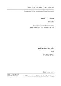 Neue Schubert-Ausgabe. Kritische Berichte / Lieder 7