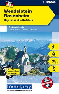 Kümmerly+Frey Outdoorkarte Deutschland 6 Wendelstein, Rosenheim 1:35.000