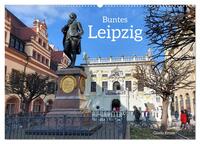 Buntes Leipzig (Wandkalender 2025 DIN A2 quer), CALVENDO Monatskalender