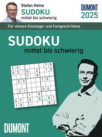 DUMONT - Stefan Heine Sudoku mittel bis schwierig 2025 Tagesabreißkalender, 11,8x15,9cm, Rätselkalender vom Rätselpapst Stefan Heine, mit Aufsteller und perforierten Seiten, deutsches Kalendarium