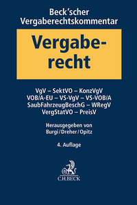 Beck'scher Vergaberechtskommentar Band 2: VgV, SektVO, VSVgV, KonzVgV, VOB/A-EU, VOB/A-VS, WRegV, PreisV 30/53