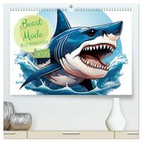 Beast Mode - Wilde Maskottchen (hochwertiger Premium Wandkalender 2025 DIN A2 quer), Kunstdruck in Hochglanz