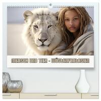 Mensch und Tier – Wüstenfantasien (hochwertiger Premium Wandkalender 2025 DIN A2 quer), Kunstdruck in Hochglanz