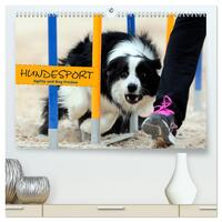 HUNDESPORT - Agility und Dog Frisbee (hochwertiger Premium Wandkalender 2025 DIN A2 quer), Kunstdruck in Hochglanz