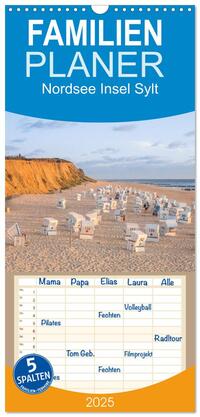 Familienplaner 2025 - Nordsee Insel Sylt mit 5 Spalten (Wandkalender, 21 x 45 cm) CALVENDO