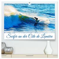 Surfer an der Côte de Lumière (hochwertiger Premium Wandkalender 2025 DIN A2 quer), Kunstdruck in Hochglanz