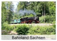 Bahnland Sachsen (Wandkalender 2025 DIN A2 quer), CALVENDO Monatskalender