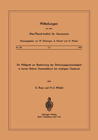 Ein Messgerät zur Bestimmung der Strömungsgeschwindigkeit in Kurzen Rohren ( Ionenzählern ) Bei Niedrigem Gasdruck