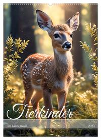 Tierkinder im Zauberwald (Wandkalender 2025 DIN A2 hoch), CALVENDO Monatskalender