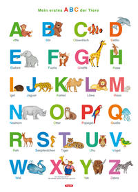 Fragenbär-Lernposter: Mein erstes ABC der Tiere (in der Schulbuch-Druckschrift) M 50 x 70 cm