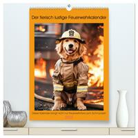 Der tierisch lustige Feuerwehrkalender (hochwertiger Premium Wandkalender 2025 DIN A2 hoch), Kunstdruck in Hochglanz