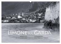 Limone sul Garda schwarzweiß (Wandkalender 2025 DIN A2 quer), CALVENDO Monatskalender