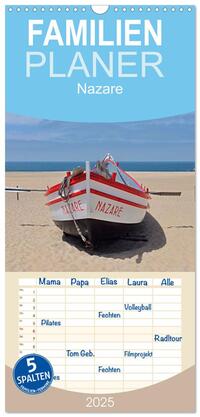 Familienplaner 2025 - Nazare mit 5 Spalten (Wandkalender, 21 x 45 cm) CALVENDO