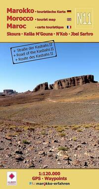 N11: Skoura - Kelâa M’Gouna - N’Kob - Jbel Sarhro + Straße der Kasbahs II 1:120.000 + GPS-Waypoints