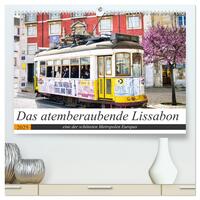 Das atemberaubende Lissabon (hochwertiger Premium Wandkalender 2025 DIN A2 quer), Kunstdruck in Hochglanz