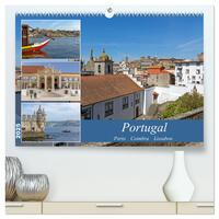 Portugal - Porto, Coimbra, Lissabon (hochwertiger Premium Wandkalender 2025 DIN A2 quer), Kunstdruck in Hochglanz