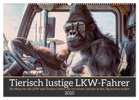 Tierisch lustige LKW-Fahrer (hochwertiger Premium Wandkalender 2025 DIN A2 quer), Kunstdruck in Hochglanz