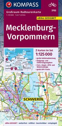 KOMPASS Großraum-Radtourenkarte 3702 Mecklenburg-Vorpommern 1:125.000