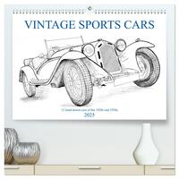 Vintage Sports Cars (hochwertiger Premium Wandkalender 2025 DIN A2 quer), Kunstdruck in Hochglanz