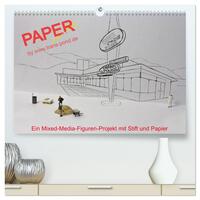 PAPERminis – Ein Mixed-Media-Figuren-Projekt mit Stift und Papier (hochwertiger Premium Wandkalender 2025 DIN A2 quer), Kunstdruck in Hochglanz