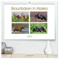 Braunbären in Alaska (hochwertiger Premium Wandkalender 2025 DIN A2 quer), Kunstdruck in Hochglanz