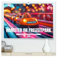 Hamster im Freizeitpark - Lustiger Kalender mit Jahrmarkt-Motiven (hochwertiger Premium Wandkalender 2025 DIN A2 quer), Kunstdruck in Hochglanz