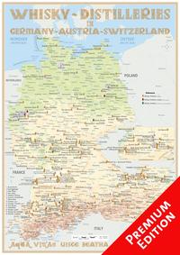 Whisky Distilleries Germany, Austria and Switzerland - Poster 42x60cm Premium Edition