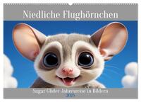 Niedliche Flughörnchen - Sugar Glider Jahresreise (Wandkalender 2025 DIN A2 quer), CALVENDO Monatskalender