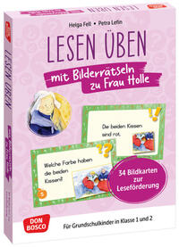 Lesen üben mit Bilderrätseln zu Frau Holle. 34 Bildkarten zur Leseförderung