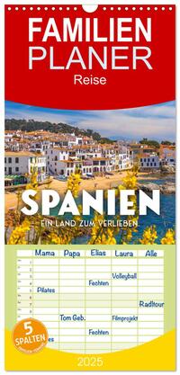 Familienplaner 2025 - Spanien - ein Land zum Verlieben. mit 5 Spalten (Wandkalender, 21 x 45 cm) CALVENDO