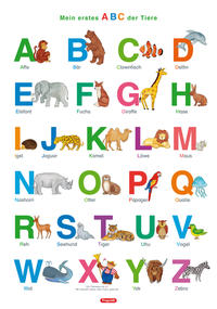 Fragenbär-Lernposter: Mein erstes ABC der Tiere (in der Schulbuch-Druckschrift) L 70 x 100 cm