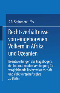 Rechtsverhältnisse von eingeborenen Völkern in Afrika und Ozeanien