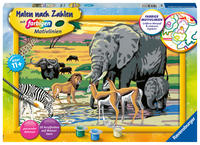 Ravensburger CreArt 28766 - Tiere in Afrika - Malen nach Zahlen wilde Tiere für Kinder ab 9 Jahre