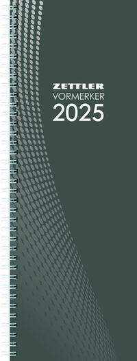 Zettler - Vormerkbuch 2025, 10,5x29,7cm, Taschenkalender mit 112 Seiten, 1 Woche auf 2 Seiten, Tages-, und Wochenzählung, Zweimonatsübersicht, Drahtkammbindung und deutsches Kalendarium