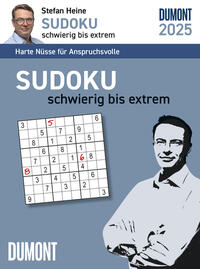 DUMONT - Stefan Heine Sudoku schwierig bis extrem 2025 Tagesabreißkalender, 11,8x15,9cm, Rätselkalender vom Rätselpapst Stefan Heine, mit Aufsteller und perforierten Seiten, deutsches Kalendarium