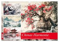 Chinas Harmonie - Terminplaner mit Landschaften und Symbolen (Wandkalender 2025 DIN A3 quer), CALVENDO Monatskalender