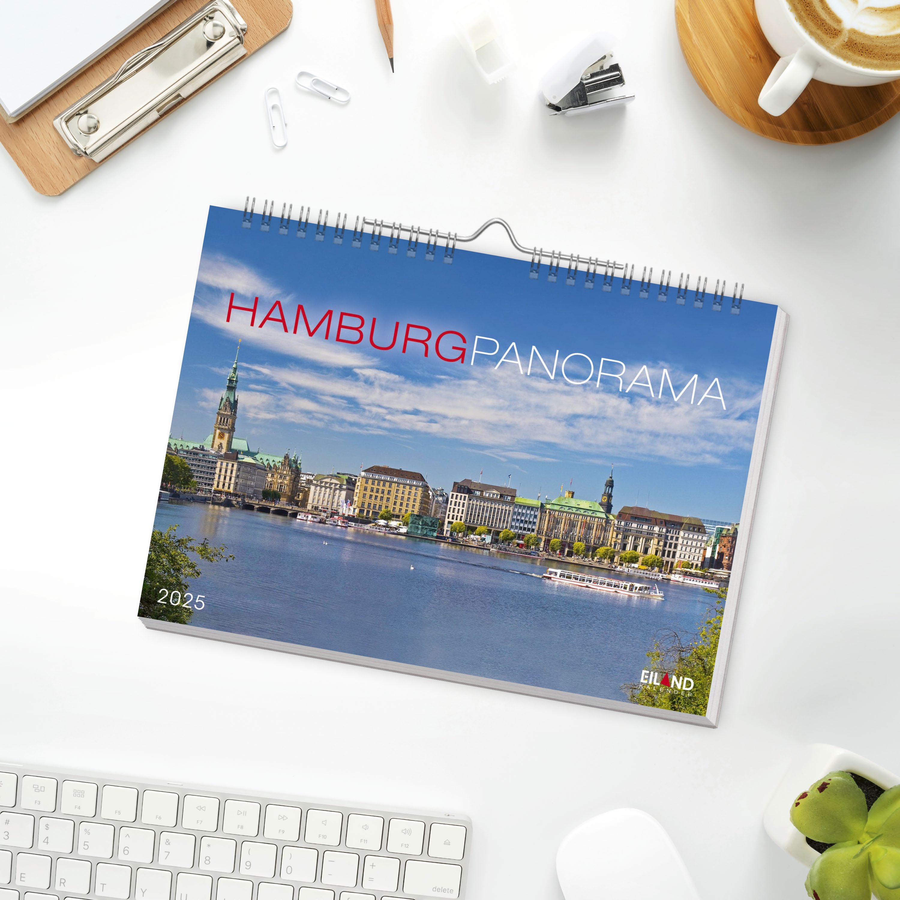 Hamburg Panorama Postkartenkalender 2025