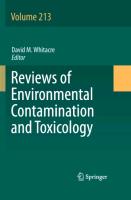 Reviews of Environmental Contamination and Toxicology Volume 213