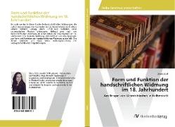 Form und Funktion der handschriftlichen Widmung im 18. Jahrhundert