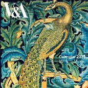 V&A: William Morris Birds Mini Wall Calendar 2025 (Art Calendar)